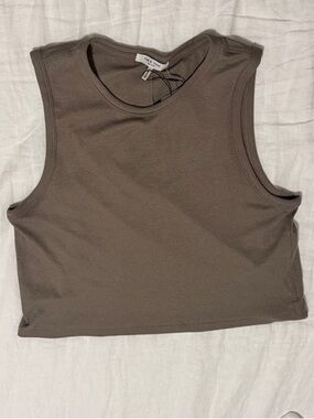 rag & bone Sleeveless Ribbed Tank in Taupe